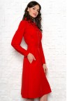 Красное платье-трапеция с рукавами Anastasia