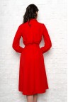 Красное платье-трапеция с рукавами Anastasia
