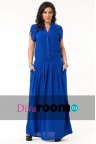 Повседневное платье-рубашка макси синего цвета Irina